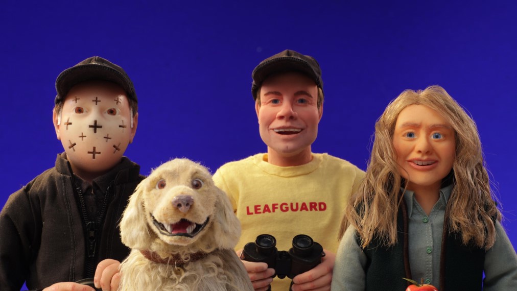 Thatchers crew puppets on bluescreen