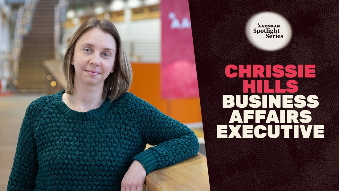 Headshot of Chrissie Hills, Business Affairs Executive at Aardman