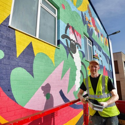 Aardman Mural Dave Bain SQ