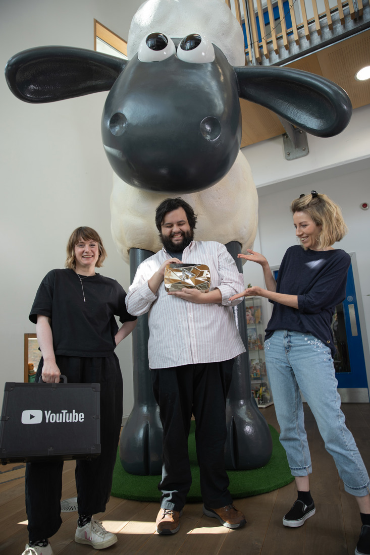 Aardman Digital Team present their YouTube Diamond Creator Award